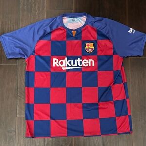 FC Barcelona Red and Blue Checkered Jersey